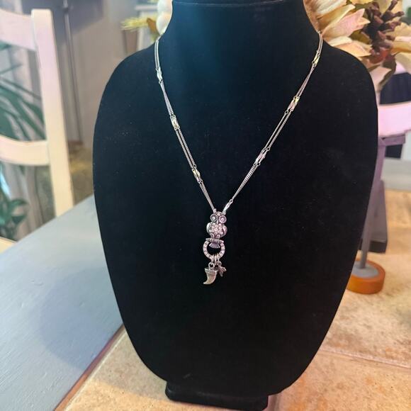 Mariana Crystal Owl Charm Pendant Necklace - Picture 2 of 9